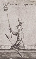 An Aleut in his baidarka, ca. 1744