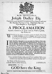 Proclamation of Joseph Dudley, God Save the King, 1715