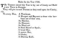 Rules for the Georgia colony, 1735