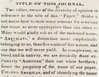 Title of This Journal, Colored American, 4 March 1837