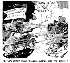 Click to enlarge. New Crowd Negro cartoon, Messenger, 1919.