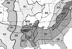 black-and-white ecoregions map with state boundariesal subregions