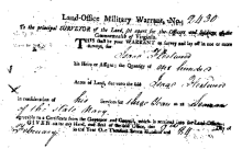 Warrant issued to a Revolutionary War soldier, 1784