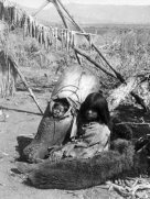 Ute children on a buffalo hide