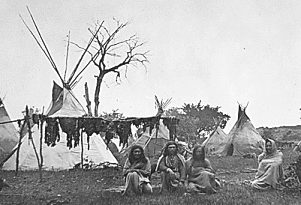 Buffalo meat drying, 1870