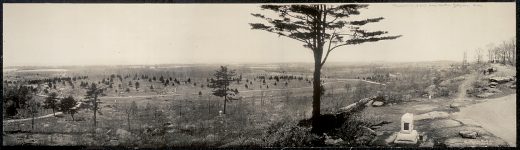 Panorama of second day's battle, Gettysburg, 1909