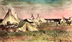 Ponca Indian camp, Oklahoma, c. 1890