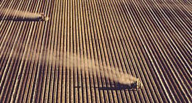 Spraying fields with fertilizer, 1972