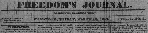 first issue of Freedom's Journal, 1827