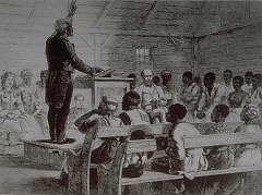 Slave preaching on a cotton plantation