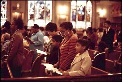 Worshippers at Holy Angel Catholic Church
