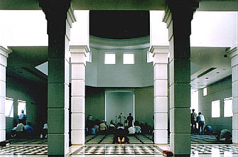 Muslims in prayer, Long Island, New York